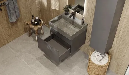 Тумба-умывальник подвесная Raval Facet 60 антрацит Fac.01.60/P/A/RL+Fac.08.60/Bet/RL