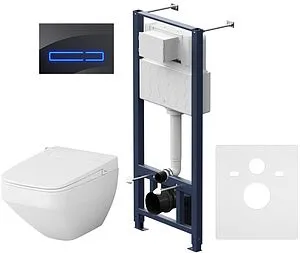 Комплект 6 в 1 Am.Pm Inspire 2.0 FlashClean IS450A38.CCC50A с кнопкой черный матовый, 1