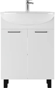 Тумба-умывальник напольная Айсберг Контраст 60 белый DA2703T+4620008192772, 3