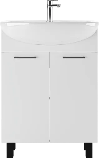 Тумба-умывальник напольный Айсберг Контраст 60 белый DA2703T+4620008192772