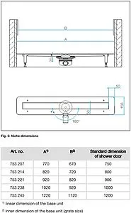 Лоток душевой Set 1120мм h=95мм 0.55л/сек Viega Advantix 4983.20 с решеткой Visign ER13 753245, 3