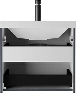 Тумба под умывальник подвесная Домино Tower 60 графит DT2503T, 5