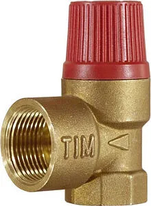 Клапан предохранительный ½" 6 бар TIM BL22FF-K-6 Клапан предохранительный ½" 6 бар TIM BL22FF-K-6, 1