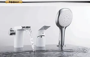 Смеситель на борт ванны на 3 отверстия D&K Berlin Steinbeis белый/хром DA1434216 Смеситель на борт ванны на 3 отверстия D&K Berlin Steinbeis белый/хром DA1434216, 5