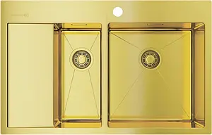 Мойка кухонная Omoikiri Akisame 78-2-LG-R светлое золото 4973088 Мойка кухонная Omoikiri Akisame 78-2-LG-R светлое золото 4973088, 1