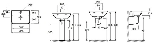 Раковина Jacob Delafon Struktura 50 белый EGF112-00 Раковина Jacob Delafon Struktura 50 белый EGF112-00