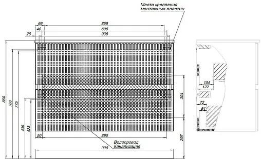 Тумба-умывальник Aquanet Джейн 100 маренго 00313304+