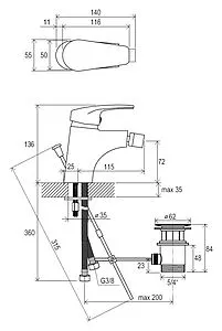 Смеситель для биде Ravak Neo хром X070019, 2