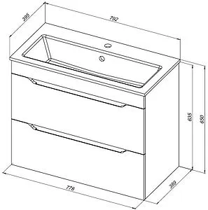Тумба-умывальник Aquanet Практика 80 белый матовый 00330459+44080, 2