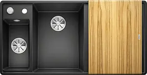 Мойка кухонная Blanco Axia III 6 S-F 100 L (доска ясень) антрацит 524663 Мойка кухонная Blanco Axia III 6 S-F 100 L (доска ясень) антрацит 524663, 1