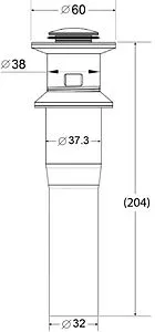 Выпуск автоматический для раковины с переливом BelBagno брашированное золото BB-PCU-03-BORO Выпуск автоматический для раковины с переливом BelBagno брашированное золото BB-PCU-03-BORO, 2