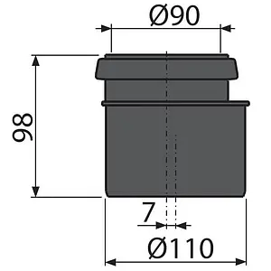 Адаптер DN 90/100 AlcaPlast M907 Адаптер DN 90/100 AlcaPlast M907, 2