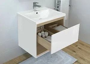 Тумба под умывальник подвесная Cersanit Louna 60 белый/дуб Эврика 64070 Тумба под умывальник подвесная Cersanit Louna 60 белый/дуб Эврика 64070, 5