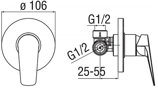 Смеситель для душа скрытого монтажа Nobili Sky хром SY97108CR