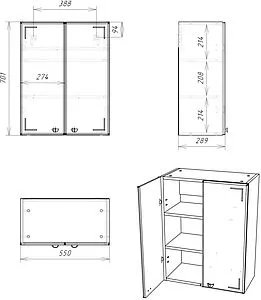 Шкаф двухстворчатый Айсберг Классик 02-55 белый DA1146HR, 2