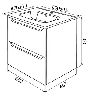 Тумба под умывальник подвесная IDDIS Edifice 60 белый EDI60W0i95 Тумба под умывальник подвесная IDDIS Edifice 60 белый EDI60W0i95, 2