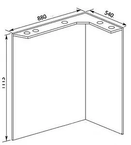 Зеркало с подсветкой Aquanet Корнер 80 R белый 00158821 Зеркало с подсветкой Aquanet Корнер 80 R белый 00158821, 2