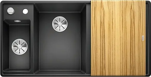 Мойка кухонная Blanco Axia III 6 S 100 L (доска ясень) антрацит 524643