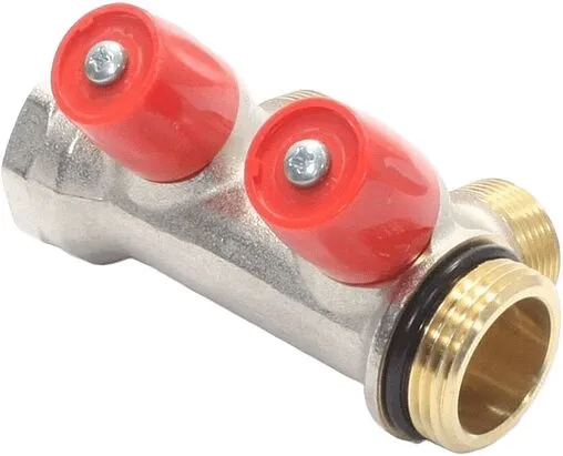 Коллектор регулирующий проходной 2 отвода красный 1&quot;в/н x ¾&quot;ек General Fittings 6300E7N1005R2A