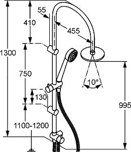 Душевая система без смесителя Kludi Zenta хром 6167705-00 Душевая система без смесителя Kludi Zenta хром 6167705-00, 2