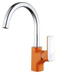Смеситель для кухни D&K Berlin Kunste оранжевый/хром DA1432413, 1