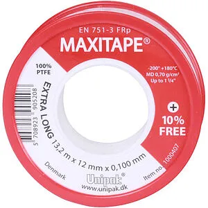 Лента ФУМ 12 x 0.1мм x 13,2м Unipak Maxitape 1000407 Лента ФУМ 12 x 0.1мм x 13,2м Unipak Maxitape 1000407, 1
