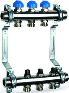 Группа коллекторная без расходомеров 3 отвода 1"н/н x ¾"ек Watts HKV 2010-VA 10012356 Группа коллекторная без расходомеров 3 отвода 1"н/н x ¾"ек Watts HKV 2010-VA 10012356, 1