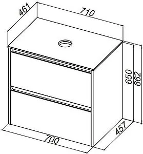 Тумба-умывальник подвесная Allen Brau Activity 70 антрацит/олива браш 1.34011.AM+, 2