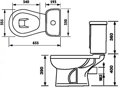 Унитаз-компакт Оскольская керамика Дора-Антивсплеск стандарт черный 47374110402