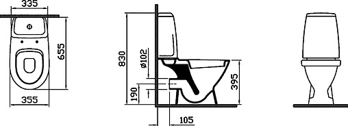 Унитаз-компакт с функцией биде VitrA Grand белый 9763B003-1206