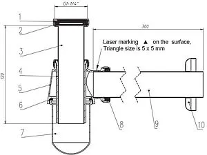 Сифон бутылочный для раковины Arrowhead хром 730001 Сифон бутылочный для раковины Arrowhead хром 730001, 2