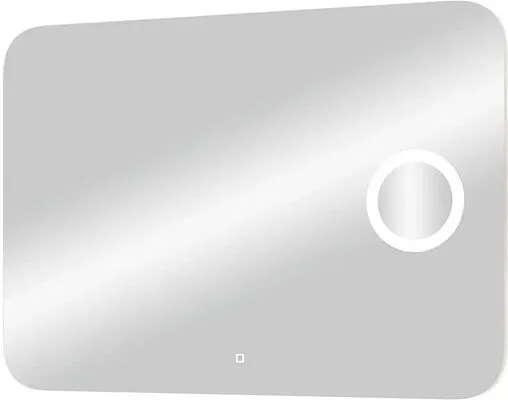 Зеркало с подсветкой Continent Elegant Led 80x60 с линзой, с музыкальным блоком, с подогревом белый ЗЛП174