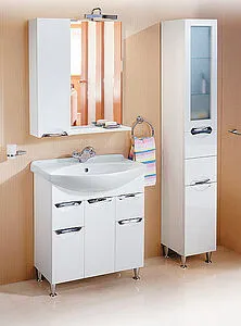 Шкаф-пенал напольный с бельевой корзиной Aqwella Line 30 R белый Li.05.03, 5