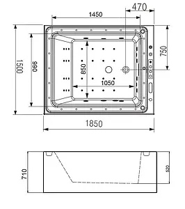 Ванна акриловая с гидромассажем Gemy 185x150 G9268 K Ванна акриловая с гидромассажем Gemy 185x150 G9268 K, 2