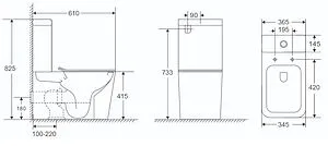 Унитаз-компакт безободковый Terminus Ватикан белый 12F61x36W Унитаз-компакт безободковый Terminus Ватикан белый 12F61x36W, 2