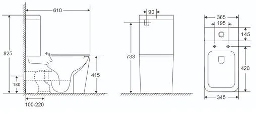 Унитаз-компакт безободковый Terminus Ватикан белый 12F61x36W