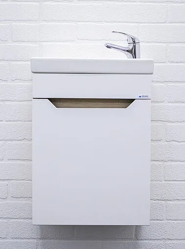 Тумба под умывальник подвесной Айсберг Мечта 40 белый/дуб сонома DM2314T