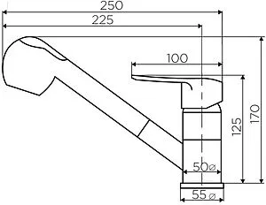 Смеситель для кухни с выдвижным изливом Dorff Ultra хром D5000000, 2