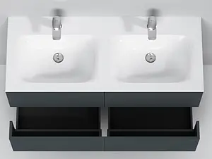 Тумба-умывальник подвесная Am.Pm Spirit 2.0 120 графит M70AFHD1202GM+M70AWCD1202WG Тумба-умывальник подвесная Am.Pm Spirit 2.0 120 графит M70AFHD1202GM+M70AWCD1202WG, 3