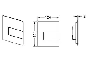 Клавиша смыва для писсуара TECEsquare II Urinal 9242810 сатин, 3