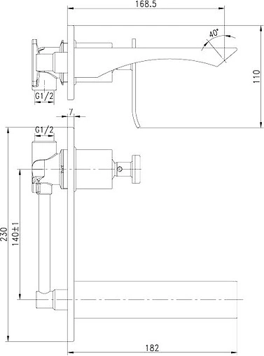 Смеситель для раковины из стены Lemark Contest белый/хром LM5826CW