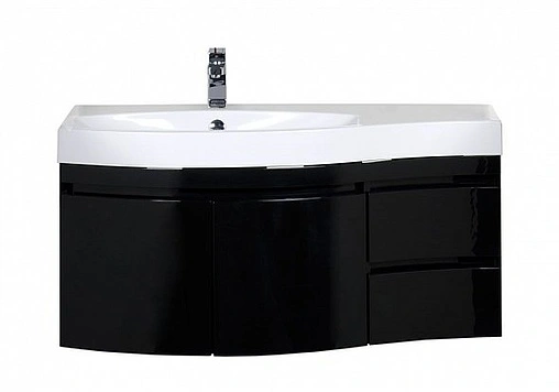 Тумба под умывальник подвесная Aquanet Опера 115 L чёрный 00169612