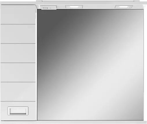 Шкаф-зеркало Домино Cube 80 L белый DC5010HZ