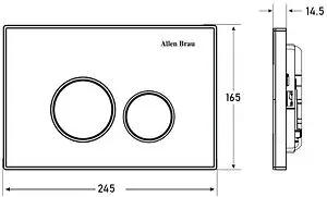 Клавиша смыва для унитаза Allen Brau Priority 9.20005.31 черный матовый Клавиша смыва для унитаза Allen Brau Priority 9.20005.31 черный матовый, 2