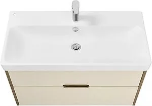 Тумба-умывальник подвесная Aquaton Оливия 90 бежевый/дуб веллингтон 1A2544K0OLVG0 Тумба-умывальник подвесная Aquaton Оливия 90 бежевый/дуб веллингтон 1A2544K0OLVG0, 4