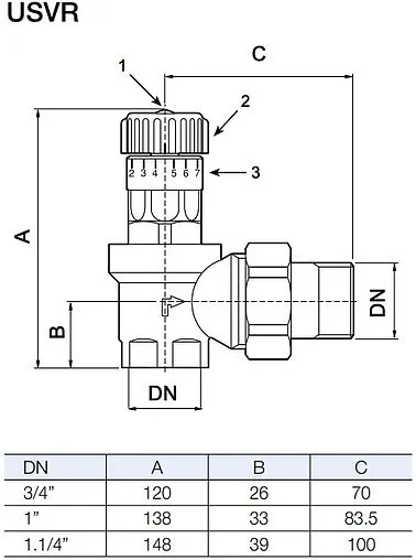 Перепускной клапан 1&quot; WATTS USVR 25 10005174