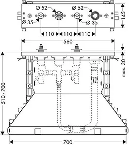 Скрытая часть смесителя на борт ванны Hansgrohe 14445180 Скрытая часть смесителя на борт ванны Hansgrohe 14445180, 2
