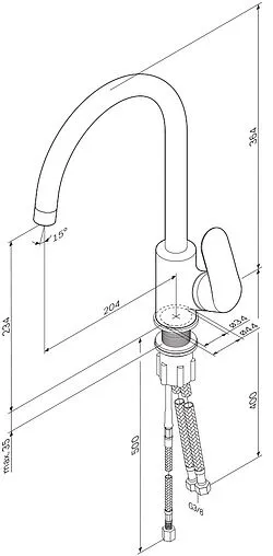 Смеситель для кухни с подключением к фильтру Am.Pm Like хром F8007700