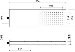 Лейка верхнего душа Aquatek хром AQ2084CR, 2