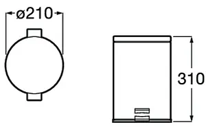 Ведро для мусора Roca Public сатин 817414002, 2